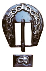 Buckle Set with Brass Barbwire Design (less tip) 
