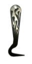 Ant Brn Hoof Pick, Engraved GS Trim, Flame Motif 
