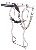 SS Hackamore/Sliding Gag Bit 5 in. SI Snaf 10 in. Cheeks 