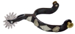Black Steel Gal Leg Spur w/Engraved Hearts and Diamonds 