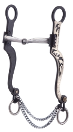 Ant Brn Bit 5 in. Snaffle Mouth W/Slob Chain 